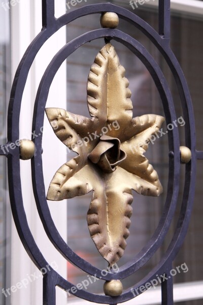 Wrought Iron Iron Flower Golden Free Photos