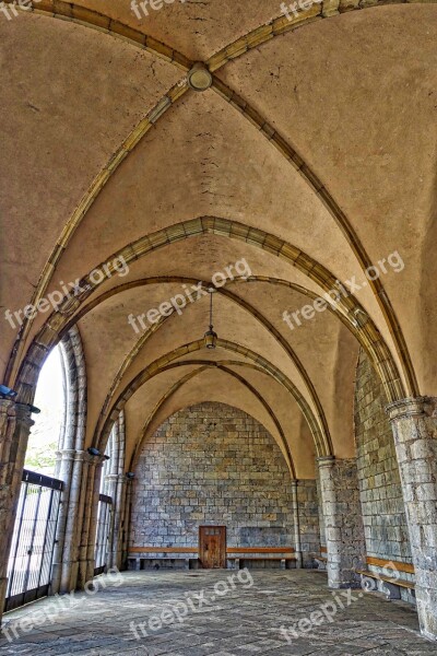 Cloister Arches Colonnade Monastery Medieval