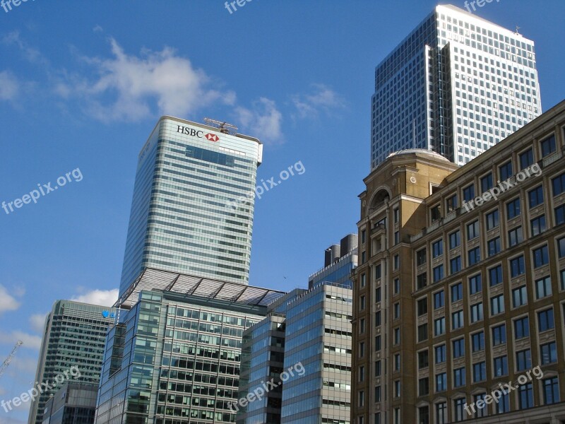 London Docklands Canary Wharf Uk England