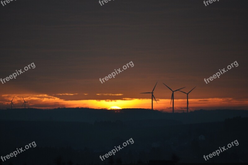 Landscape Wind Turbine Sun Free Photos