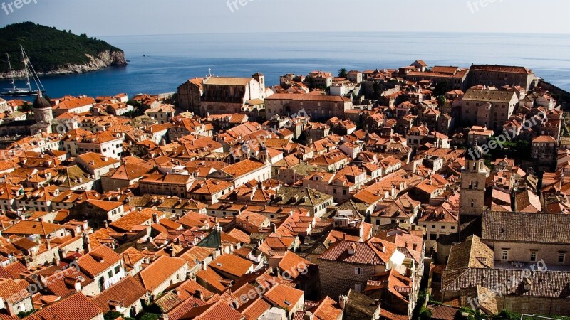 Roofs Orange Roofs Brown Roofs Dubrovnik Island