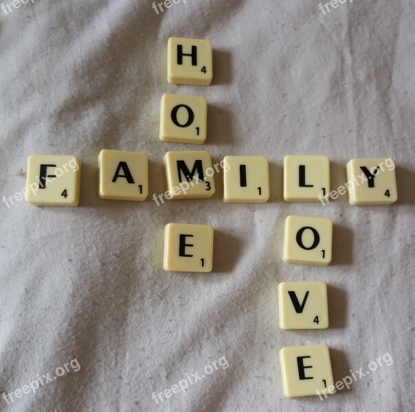 Scrabble Family Home Love Tiles