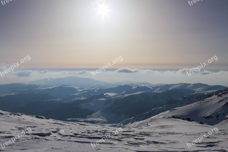 Mountain Snow Winter Sky Travelers