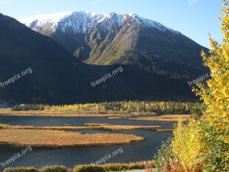 Autumn Alaska Mountain Kenai Snow