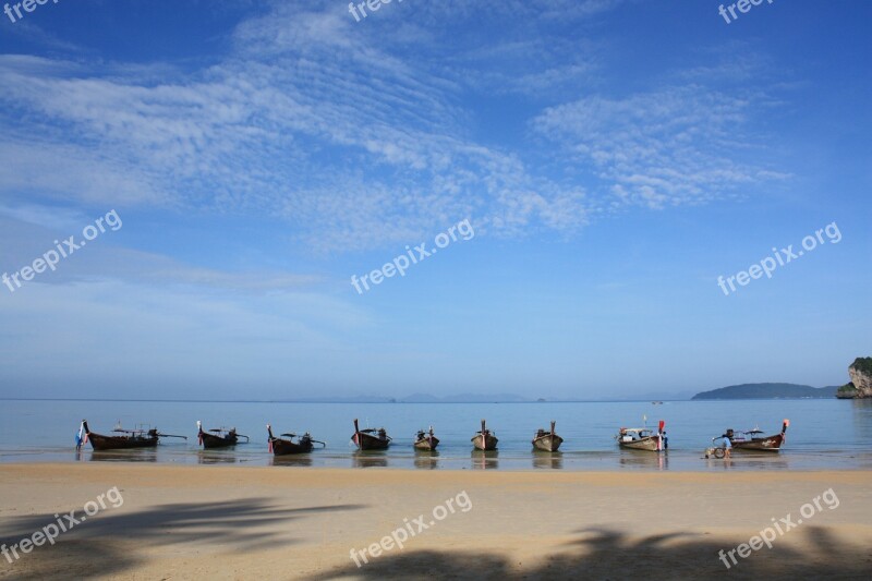 Thailand Beach Boat Sea Travel