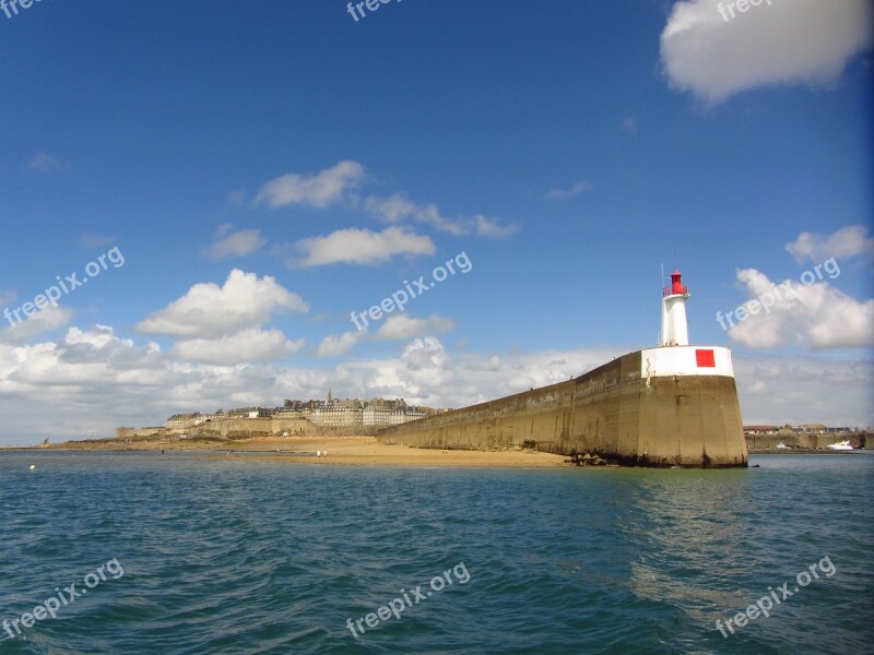 Wasser Strand Himmel Leuchtturm Saint Malo