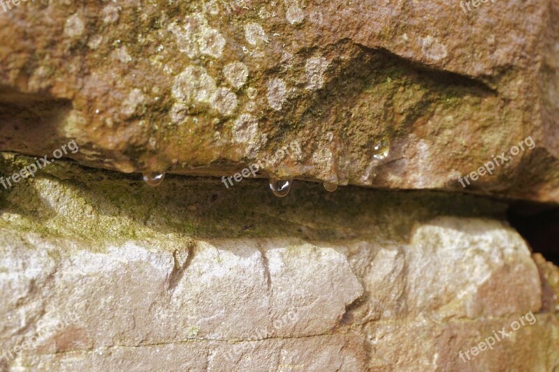 Stone Rock Drop Of Water Structure Natural Stone