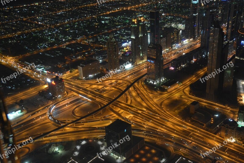 Dubai Traffic Uae Vehicles Skyscraper