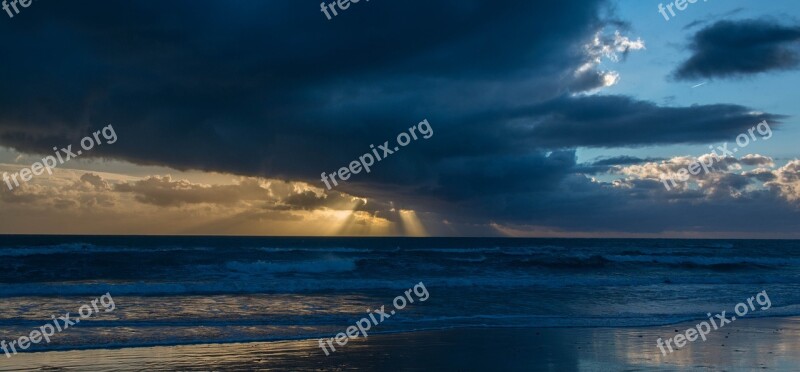 Sunset Beach Sea Sun Landscape