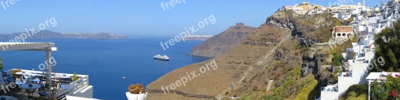 Santorini Panorama Greece Cyclades Greek Island