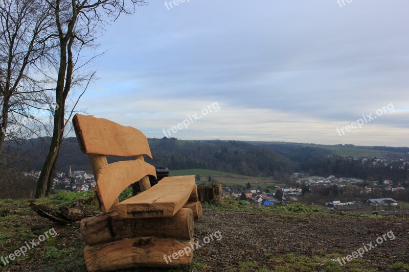 View Bench Landscape Resting Place Relax