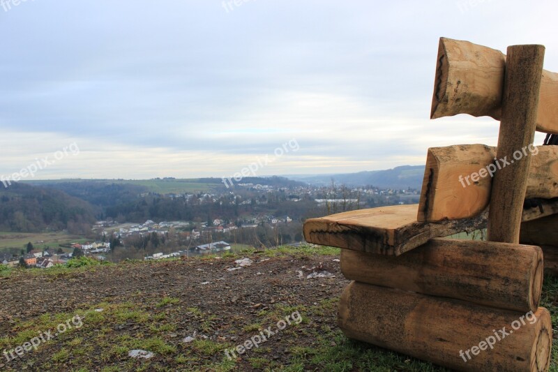 View Bench Landscape Resting Place Relax