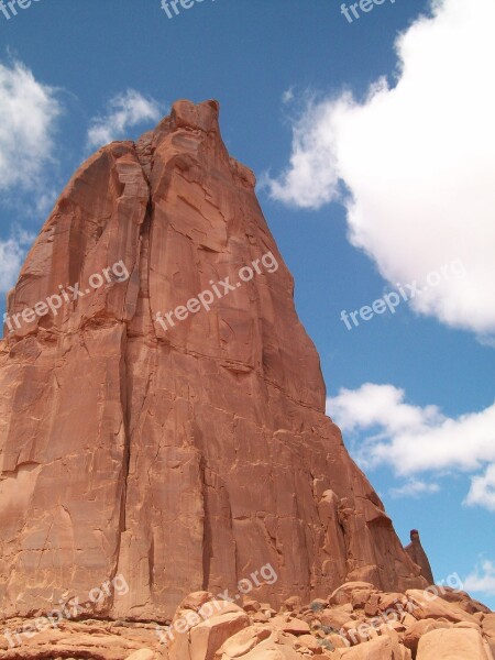 Moab Arches National Park Rock Formation Landscape Mountain Top