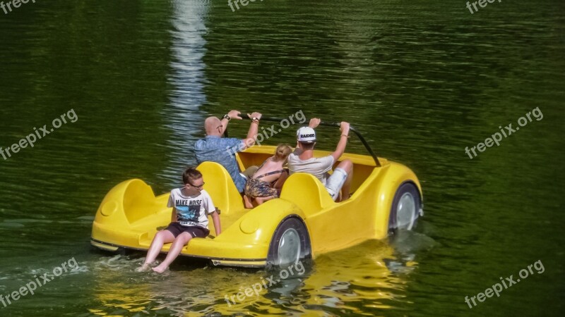 Pedal Boat Yellow Fun Vacation Activity