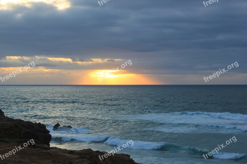 Cascais Sunset Sea Portuguese Free Photos