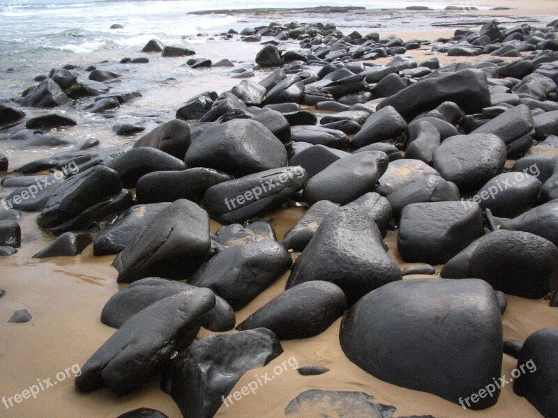 Pebble Rocky Beach Sea Nature