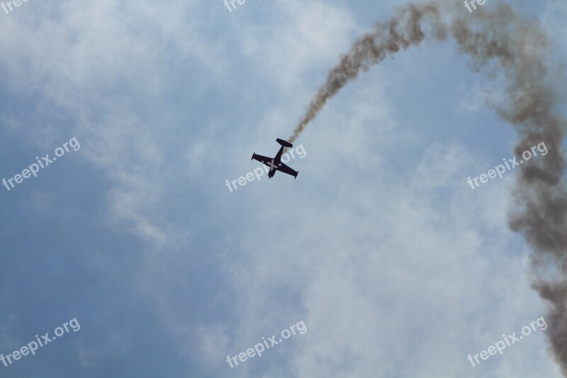 Aircraft Sky Aerobatics Flyer Upside Down