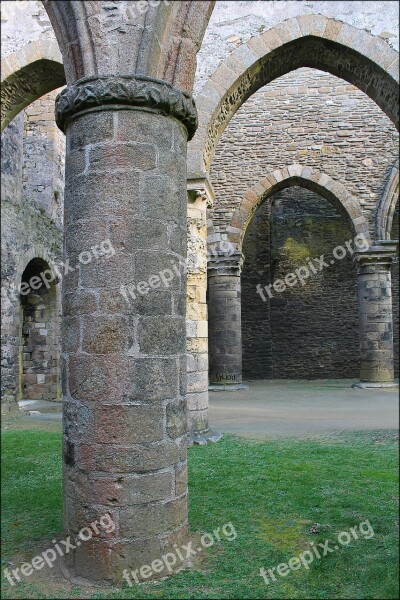 Abbey Column Ruins Site Architecture