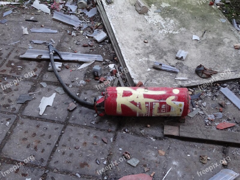 Fire Extinguisher Old Defect Fire Red