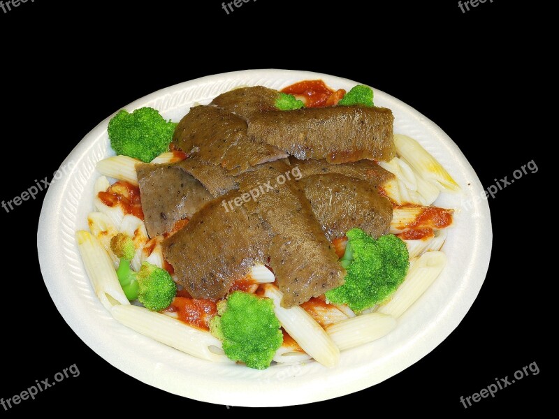 Lamb Greek Food Meat Pasta Plate