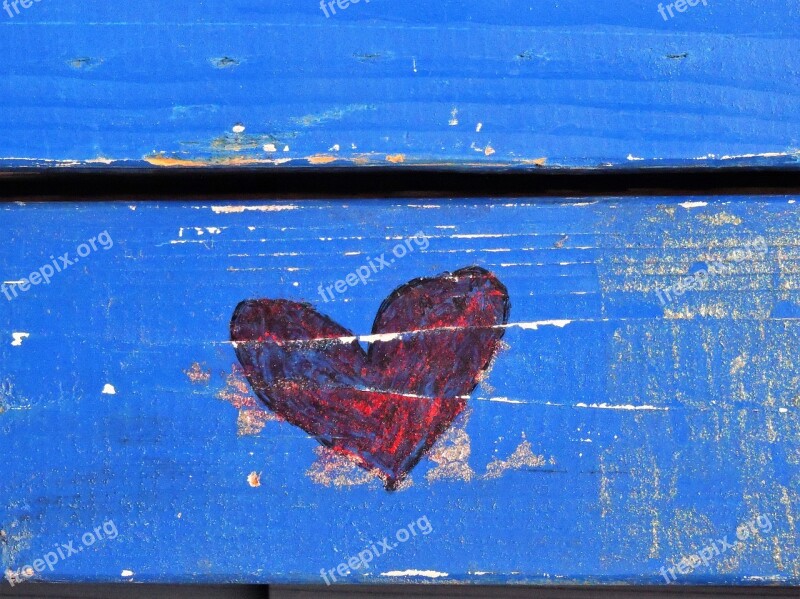 Blue Red Heart Graffiti Heart Love