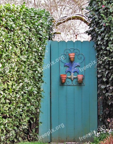 Garden Gate Ornamentation Metal Terra Cotta