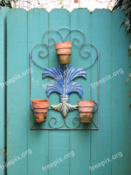 Garden Gate Ornamentation Metal Terra Cotta