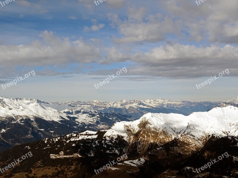 Mountains Alpine Snow Landscape Winter