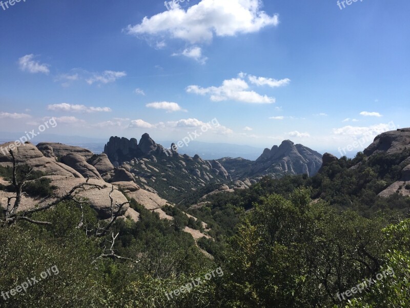 Sky Mountain Montserrat Catalonia Landscape