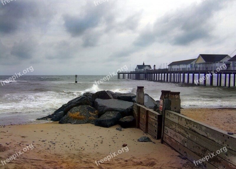 Southwold Pier Beach Sea Sky