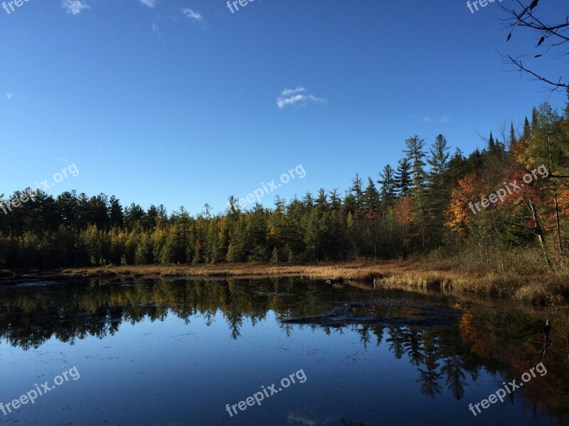 Lake Adirondacks Pond Reflections Sky