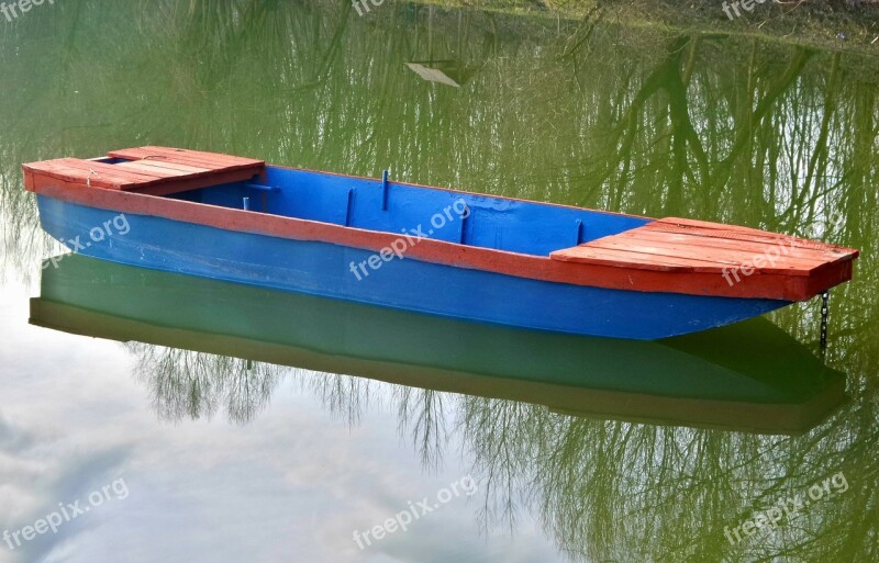 Boat Water Blue-red Lake Pomd