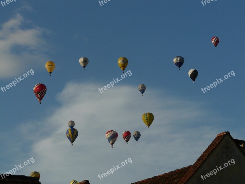 Balloons Hot Air Roofs Flying Free Photos