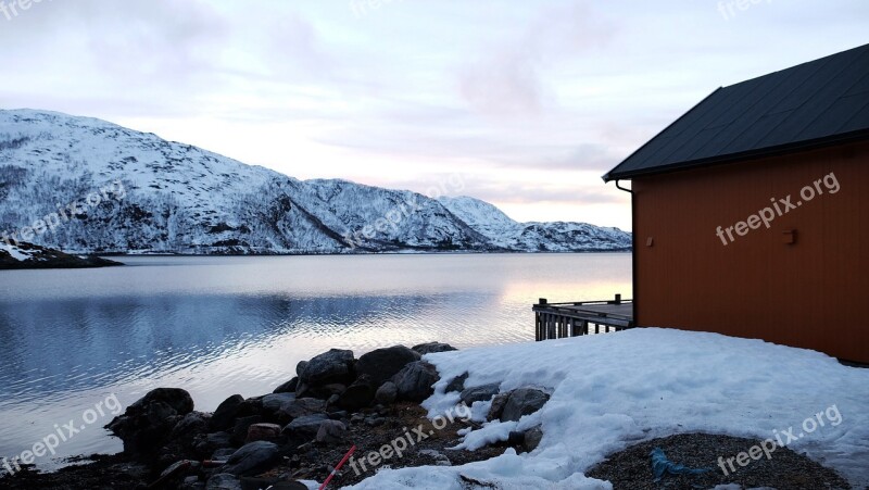 Evening Amazing Fishermen Cabin Cabin Landscape