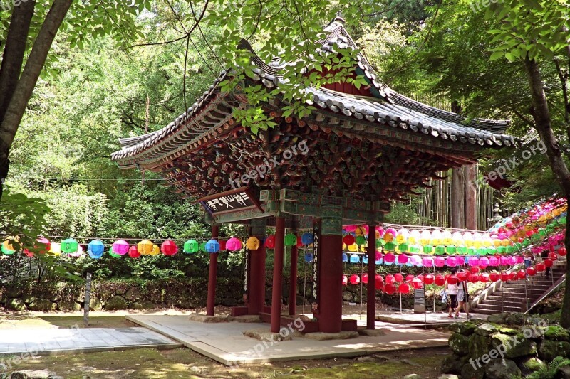 Section Traditional Temples Ssanggyesa Lantern Free Photos