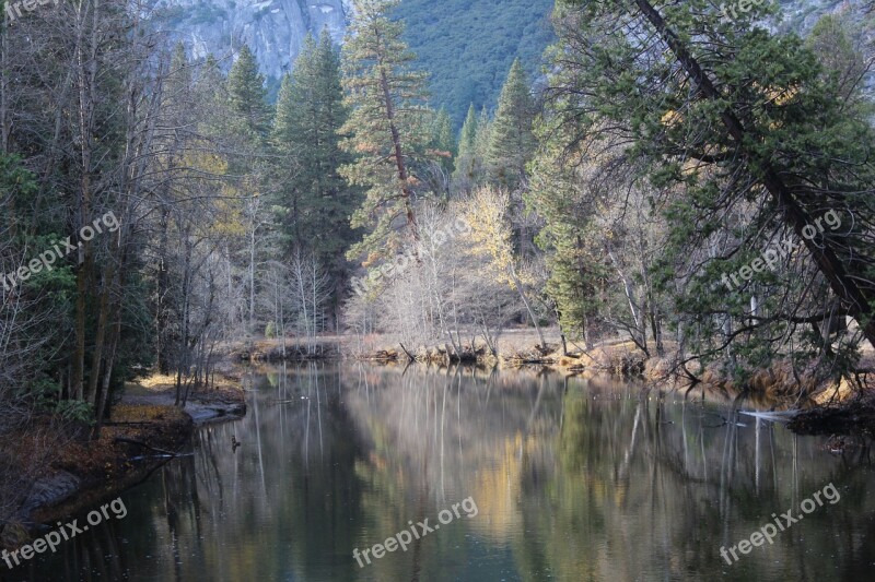 Autumn Lake Forest Landscape Water