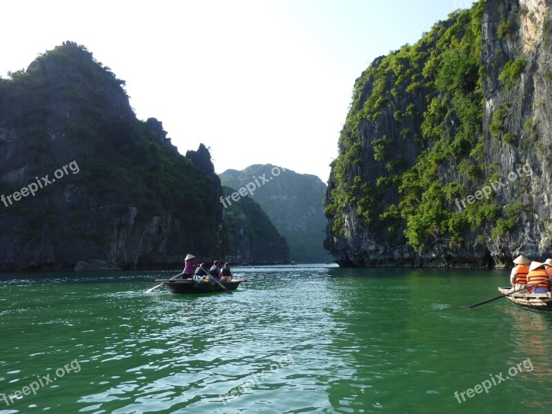 Halong Vietnam Mountains Sea Free Photos