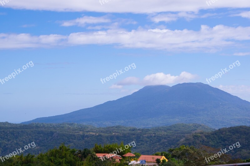 Volcano Green Forest Nature Landscape