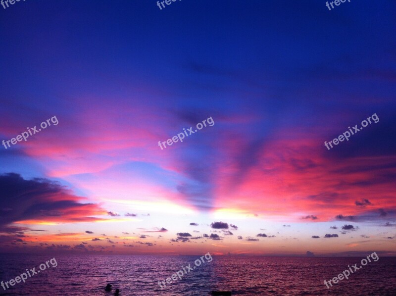 Atardecer Playa Cielo Mar Beach