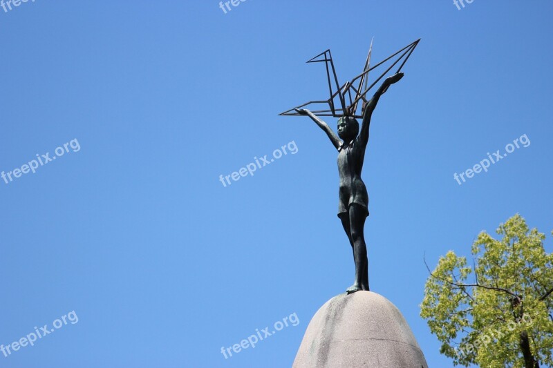 Memorial Japan Hiroshima Monument Little Girl