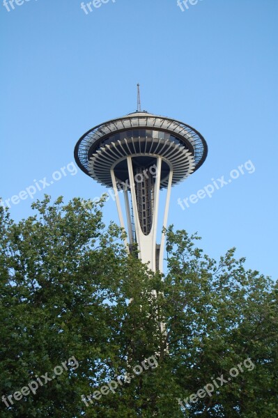 Seattle Space Needle Skyline Tower Free Photos