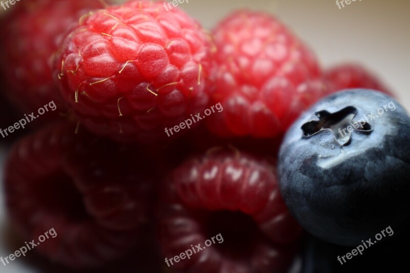 Raspberries Blueberries Fruit Berries Fruits