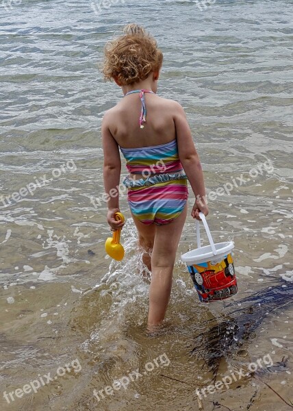 Child Beach Sand Beach Fun Girl