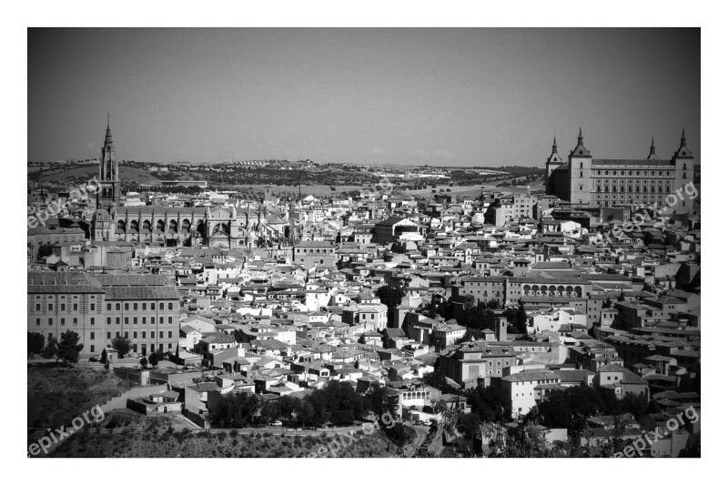 Toledo City Spain Panoramic Historic Buildings