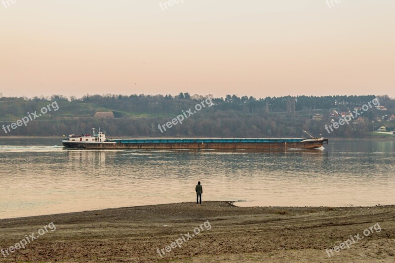 Novi Sad Serbia Danube Ship Man