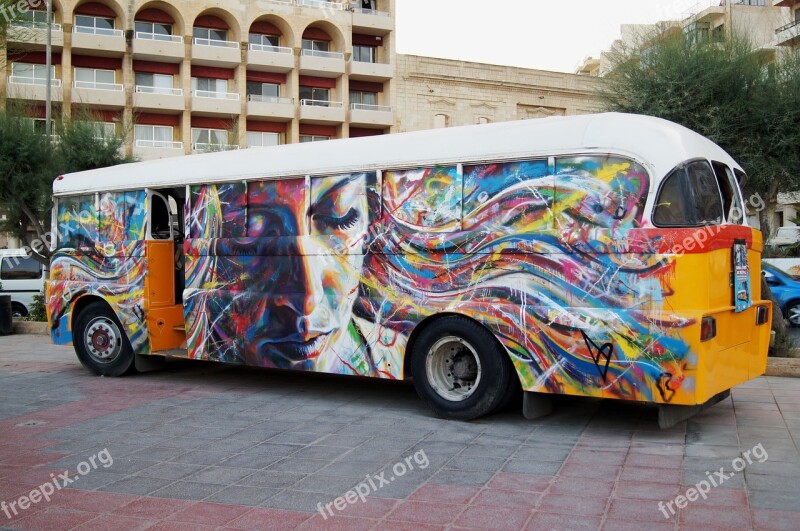 Bus Graffiti Malta Street Art School Bus