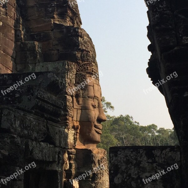 Cambodia The Khmer Grotto Stone Face