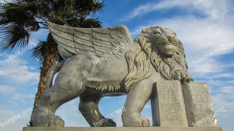 Cyprus Larnaca Lion Winged Lion Statue