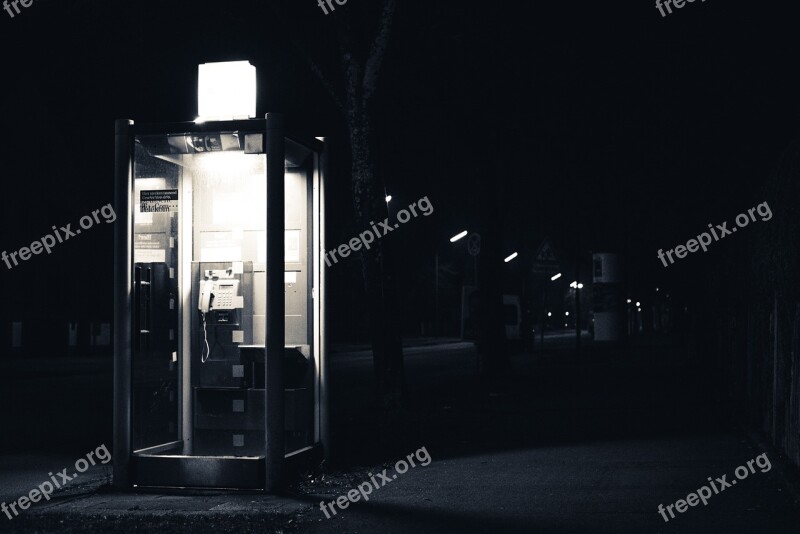 Night Telephone Outdoors Phone Urban