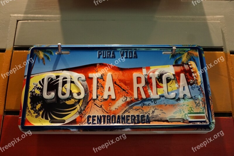 Costa Rica Shield Colorful Vacations Land